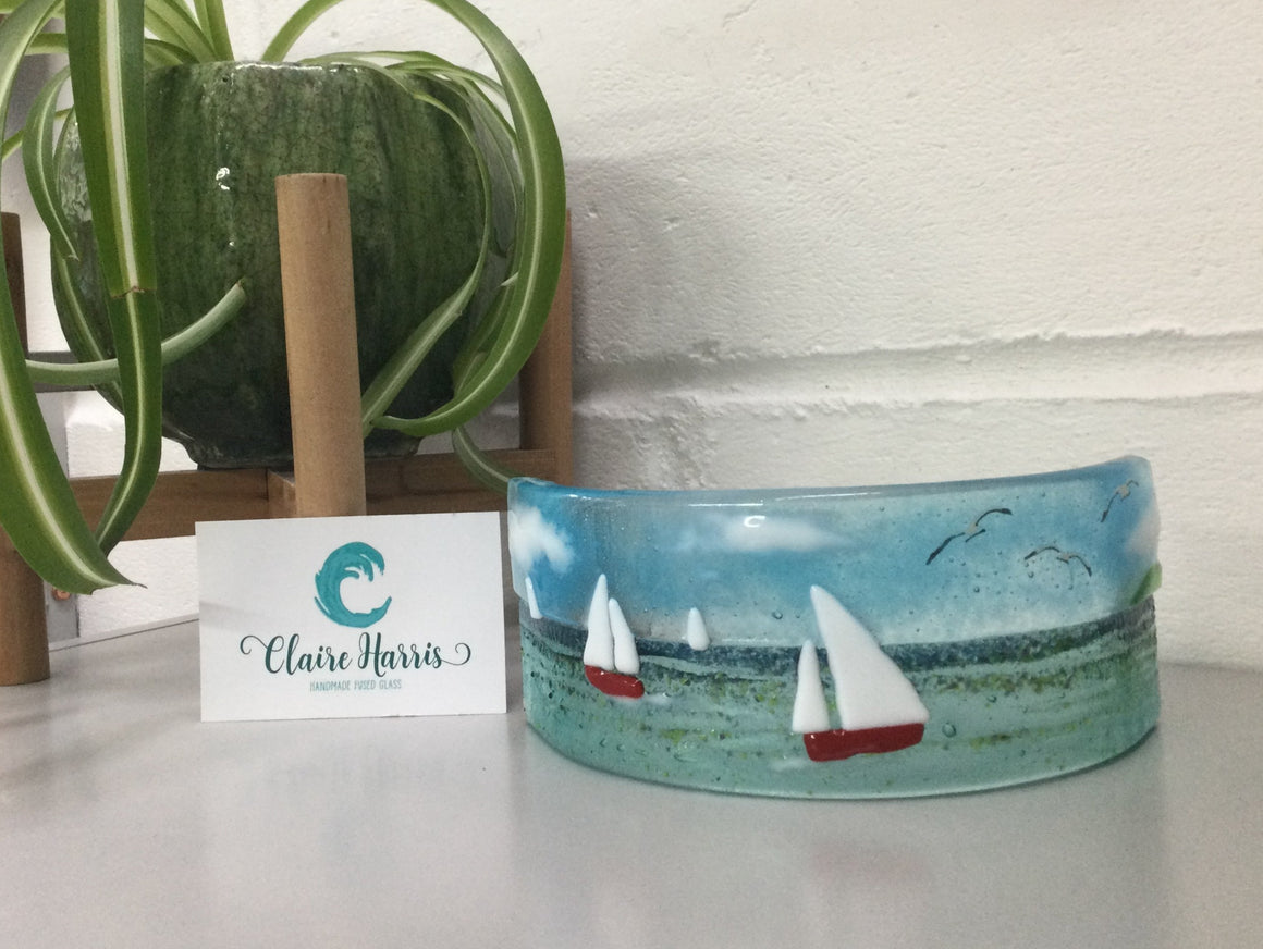 Curve - Cornish Sea scene with sailing boats