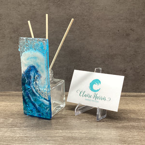 Fused Glass Reed Diffuser - Crashing Wave Turquoise
