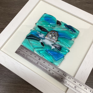 Square Framed Fused Glass Seal front Facing
