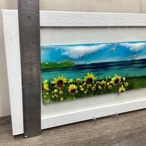 Large Framed Rectangle Sunflower Scene