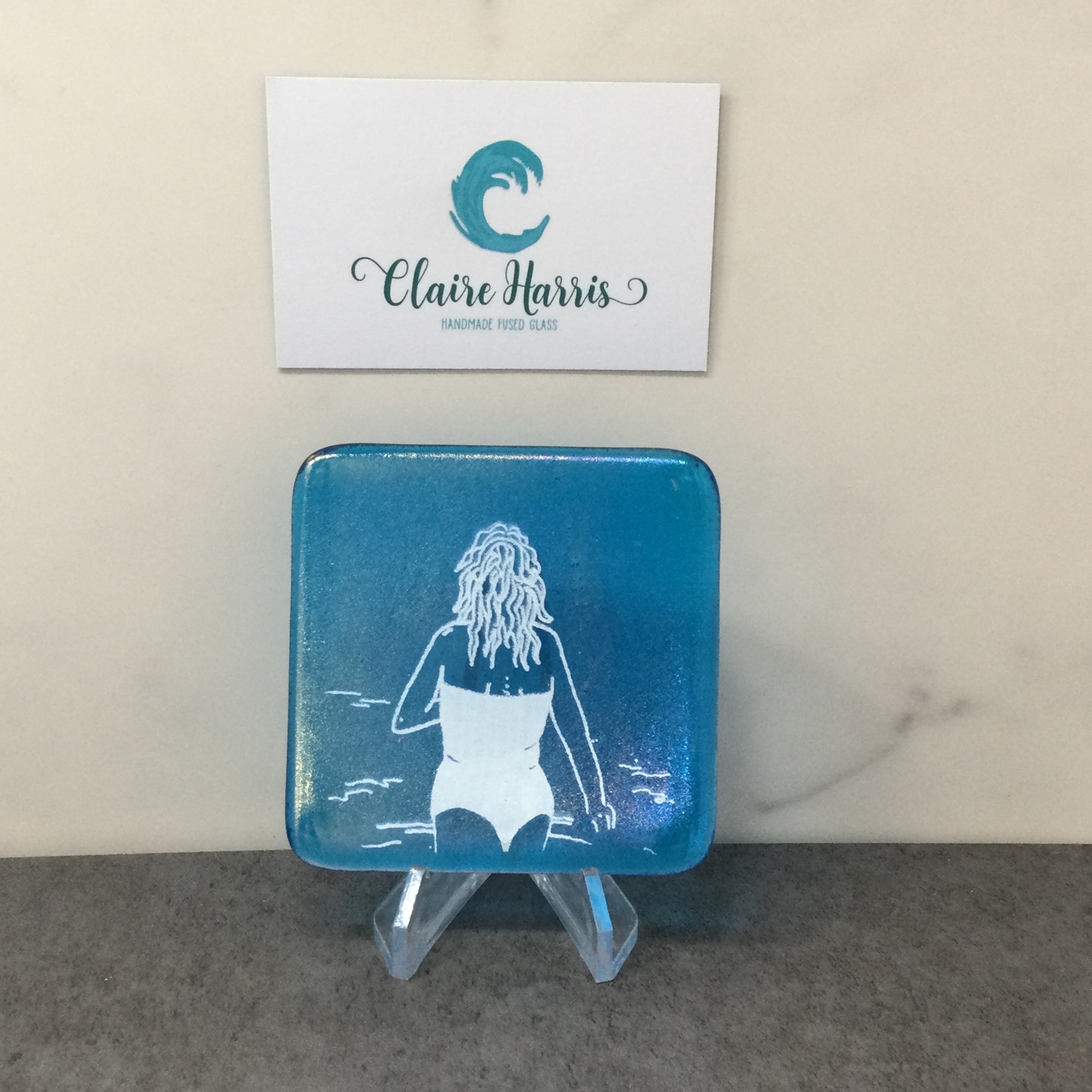 Cornish Wild Swimmers Standing, Turquoise Trinket Dish