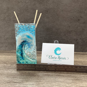 Fused Glass Reed Diffuser - Crashing Wave Light Aqua