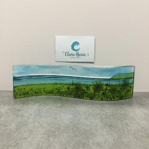 Small Freestanding Wave - Sunflower Field Scene