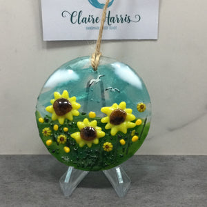 8cm Sunflower Field Disc Hanger