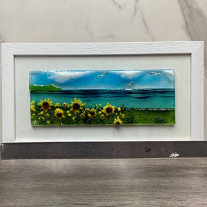 Large Framed Rectangle Sunflower Scene