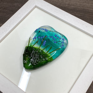 Fused Glass Framed Agapanthus Conical Heart