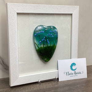 Fused Glass Framed Agapanthus Conical Heart