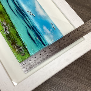 Large Framed Rectangle Engine House Scene