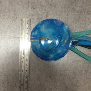 Fused Glass Turquoise Jellyfish Hanger