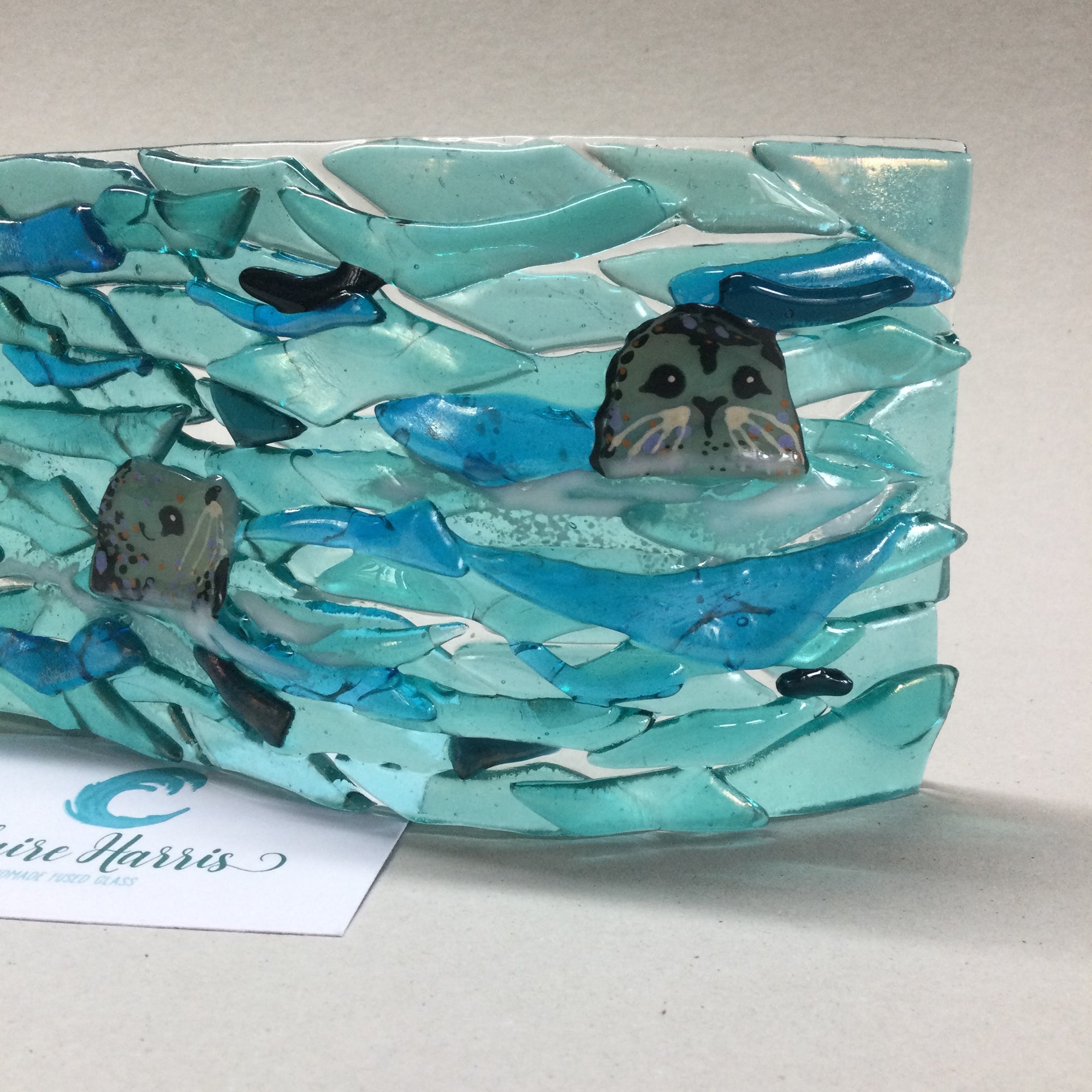 9cm Trio of Seals Freestanding Wave