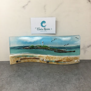 Limited Edition Large Freestanding Wave - Godrevy Lighthouse