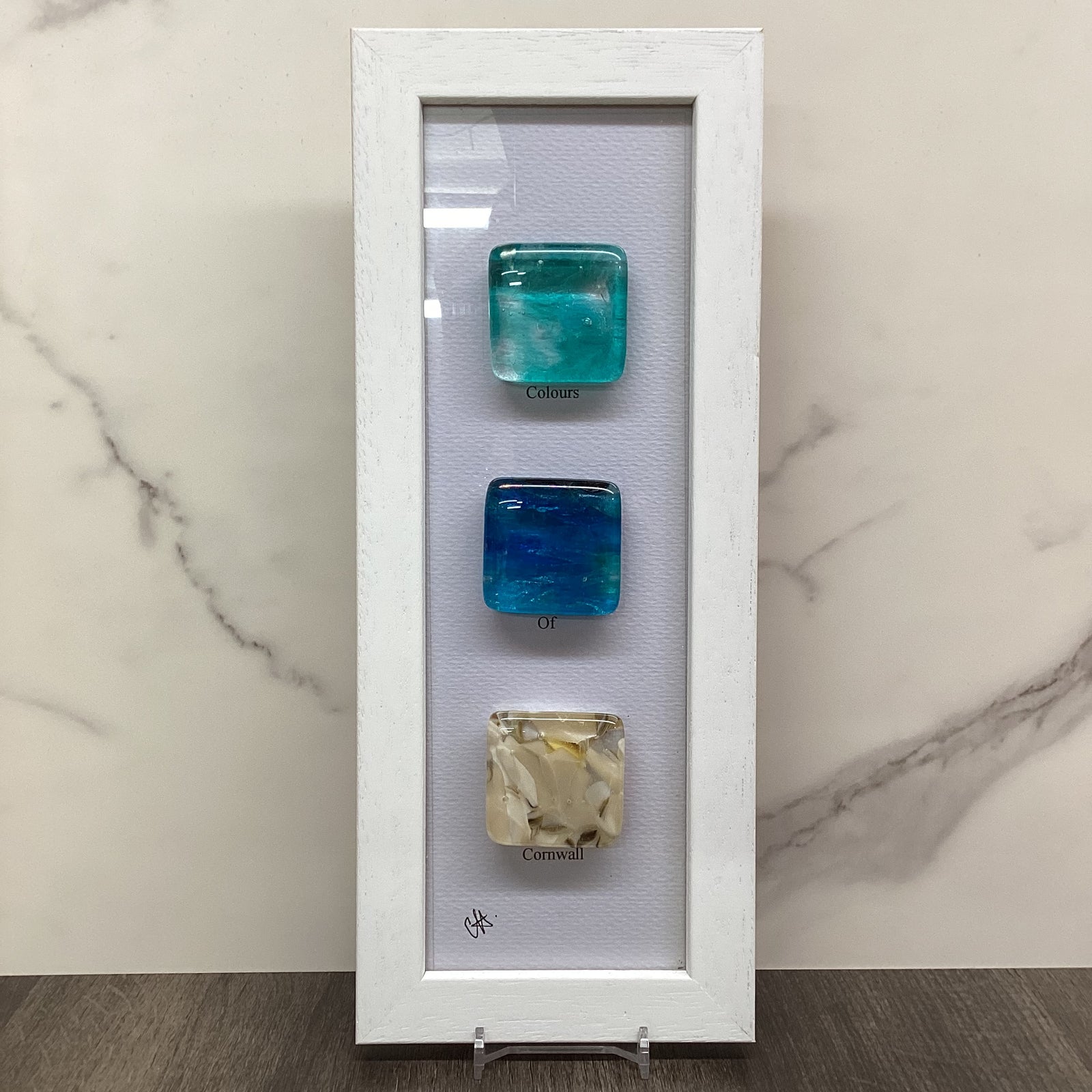 Colours of Cornwall, Framed Fused Glass artwork