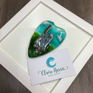 Fused Glass Framed Engine House Conical Heart