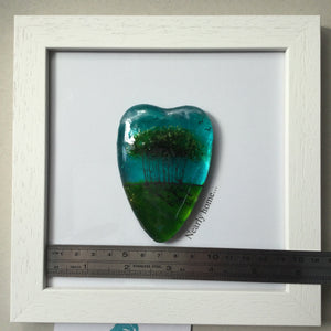 Fused Glass Framed Nearly Home Trees Conical Heart