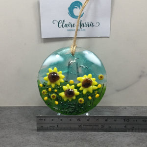8cm Sunflower Field Disc Hanger