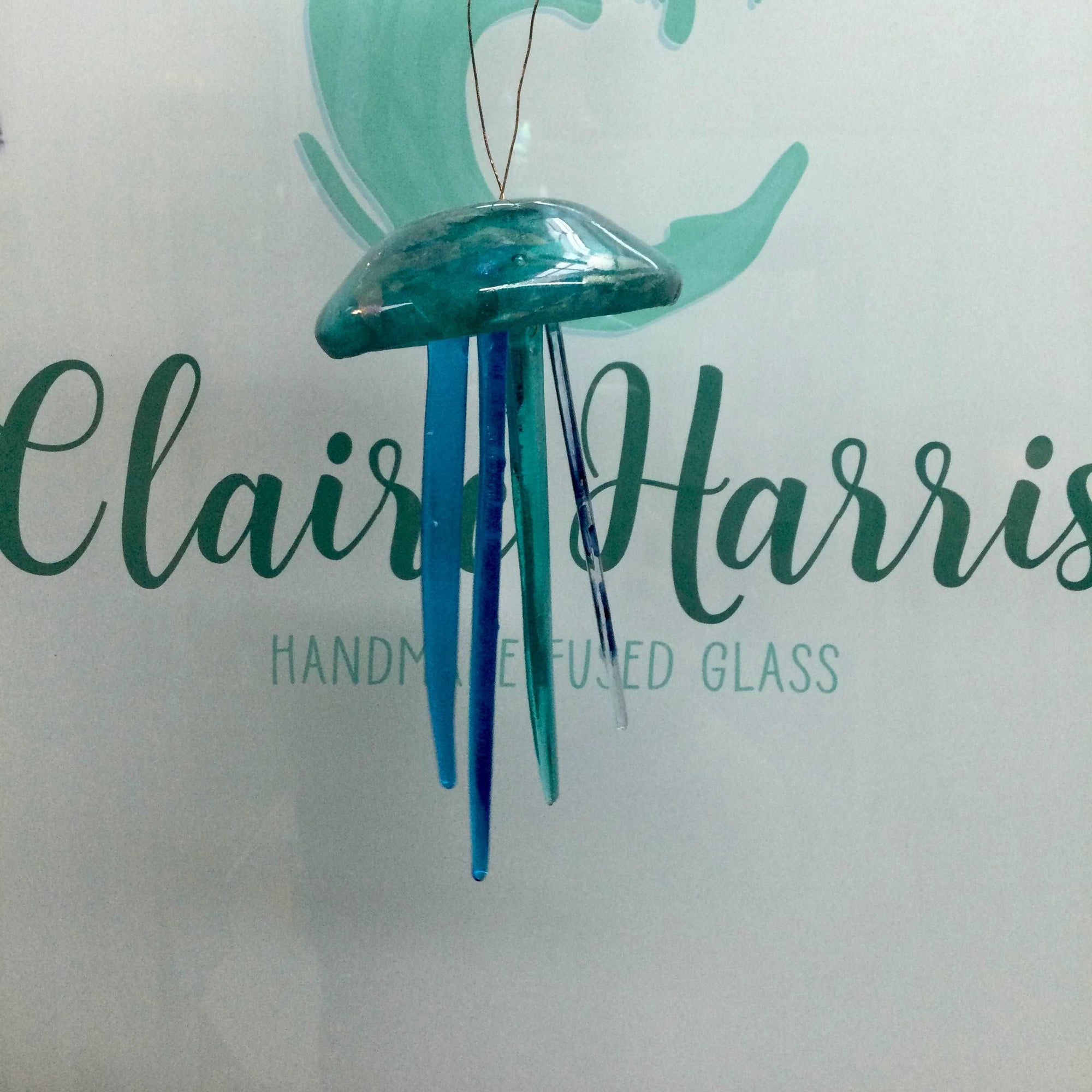 Fused Glass Jellyfish Hanger - Fused Glass By Claire Harris 