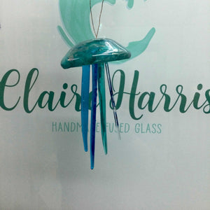 Fused Glass Jellyfish Hanger - Fused Glass By Claire Harris 