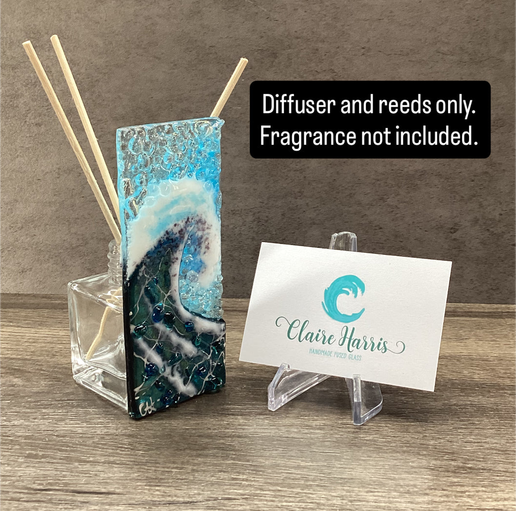 Fused Glass Reed Diffuser - Crashing Wave Dark Aqua