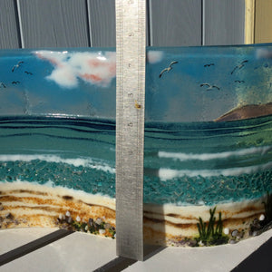 Jumbo Freestanding Wave - Cornish Beach Scene with Sea Grass