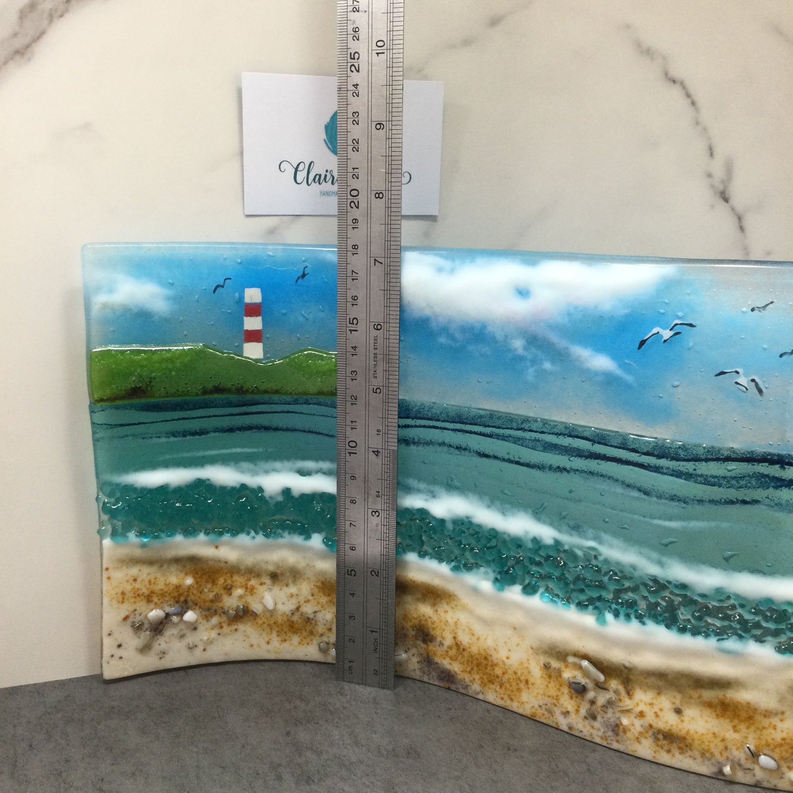 Jumbo Freestanding Wave- Cornish Beach Scene with view to Gribbin Head