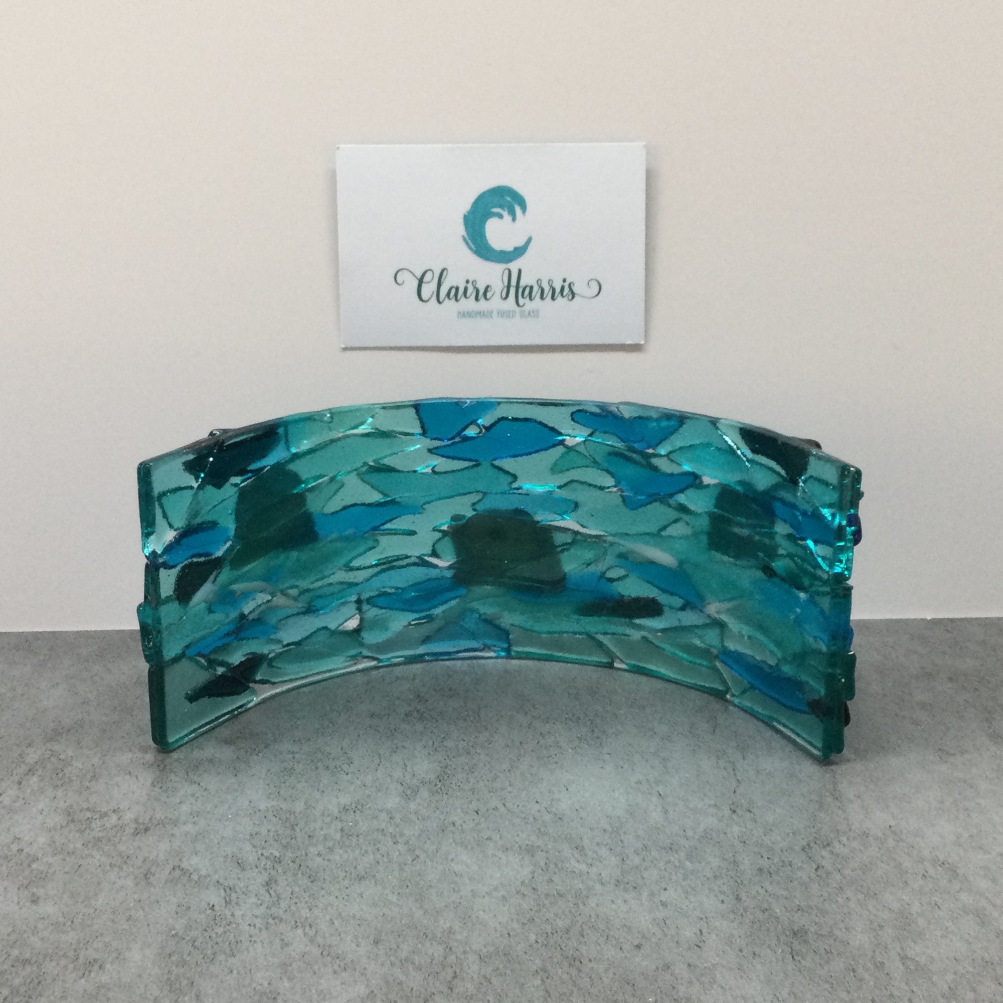 Fused Glass Trio of Seals Curve