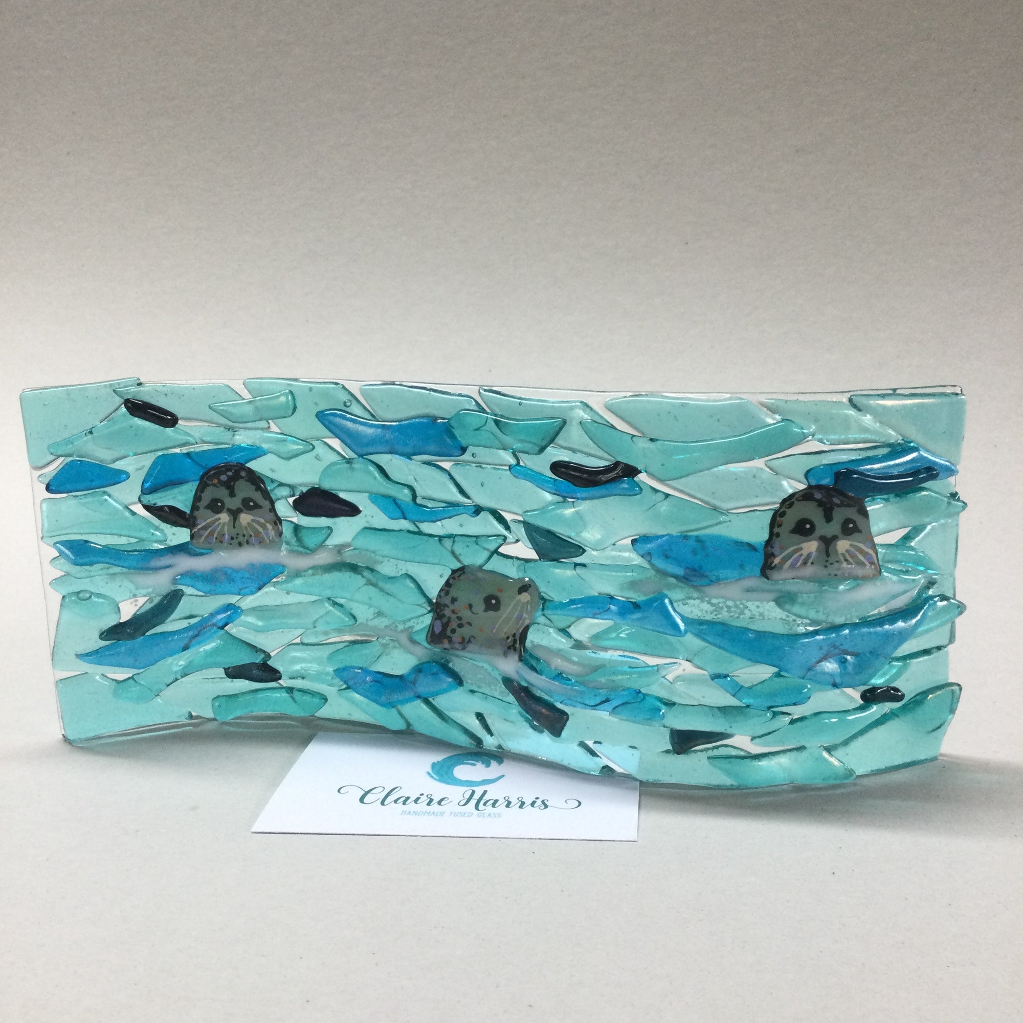 9cm Trio of Seals Freestanding Wave