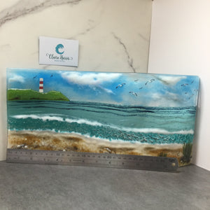 Jumbo Freestanding Wave- Cornish Beach Scene with view to Gribbin Head
