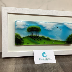 Large Framed Rectangle Nearly Home Trees