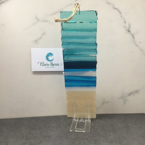 Fused Glass Large Hanger Abstract Sea Scene