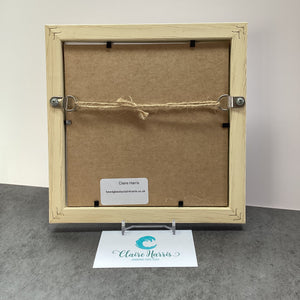 Framed Front Facing Seal Heart - Light Aqua Round Heart Artwork