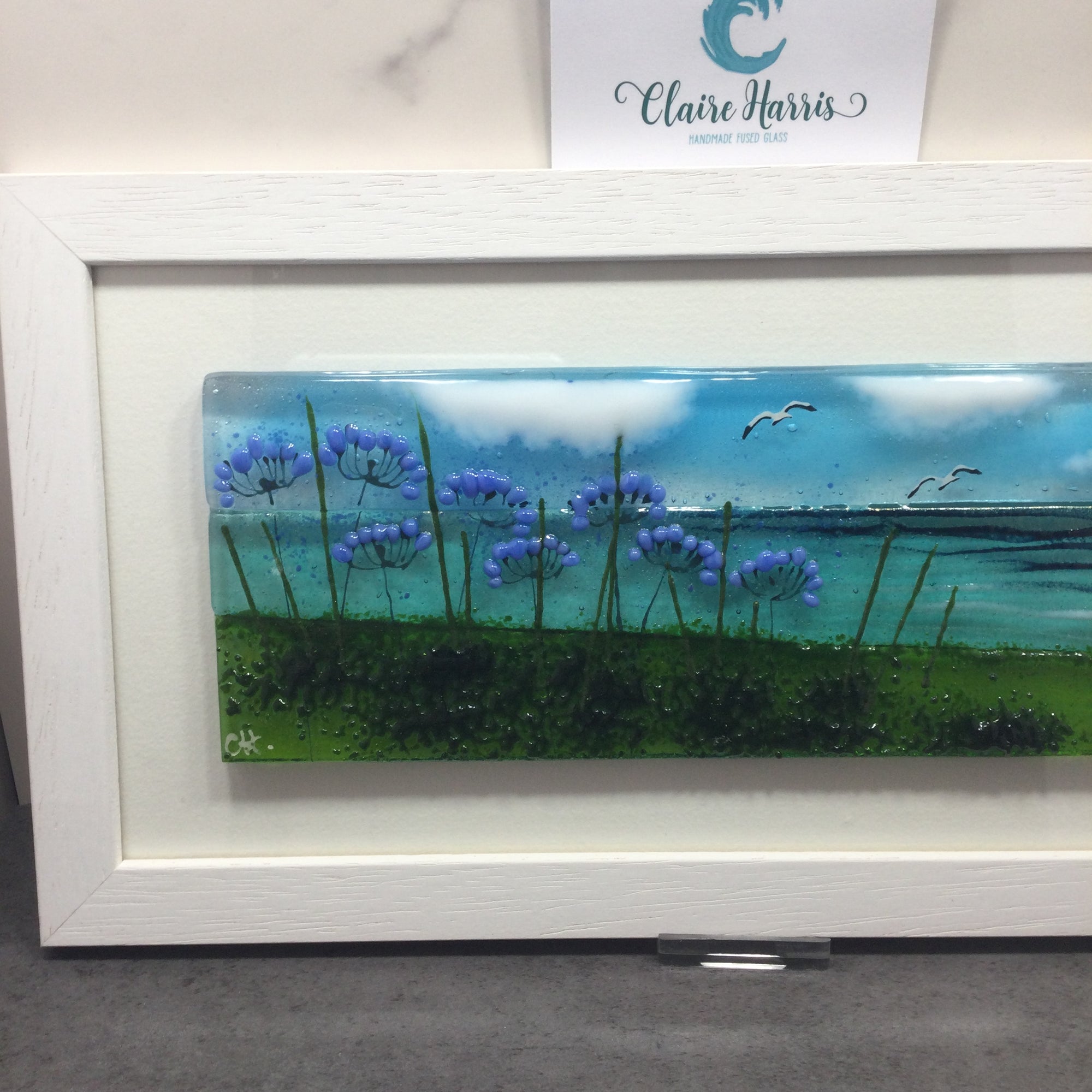 Large Framed Rectangle Agapanthus Scene