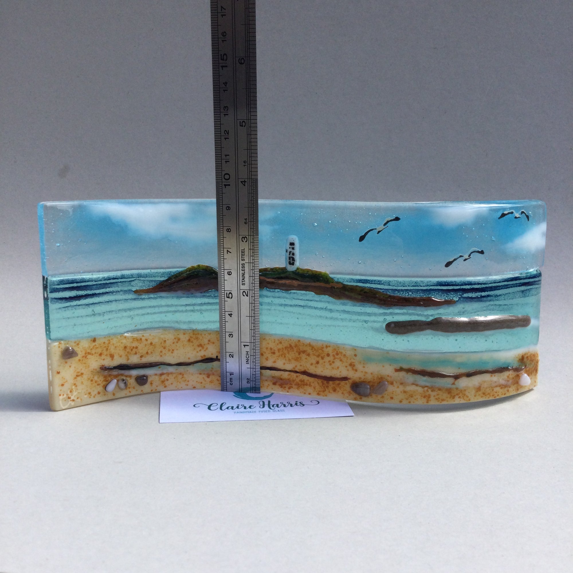 Limited Edition Large Freestanding Wave - Godrevy Lighthouse