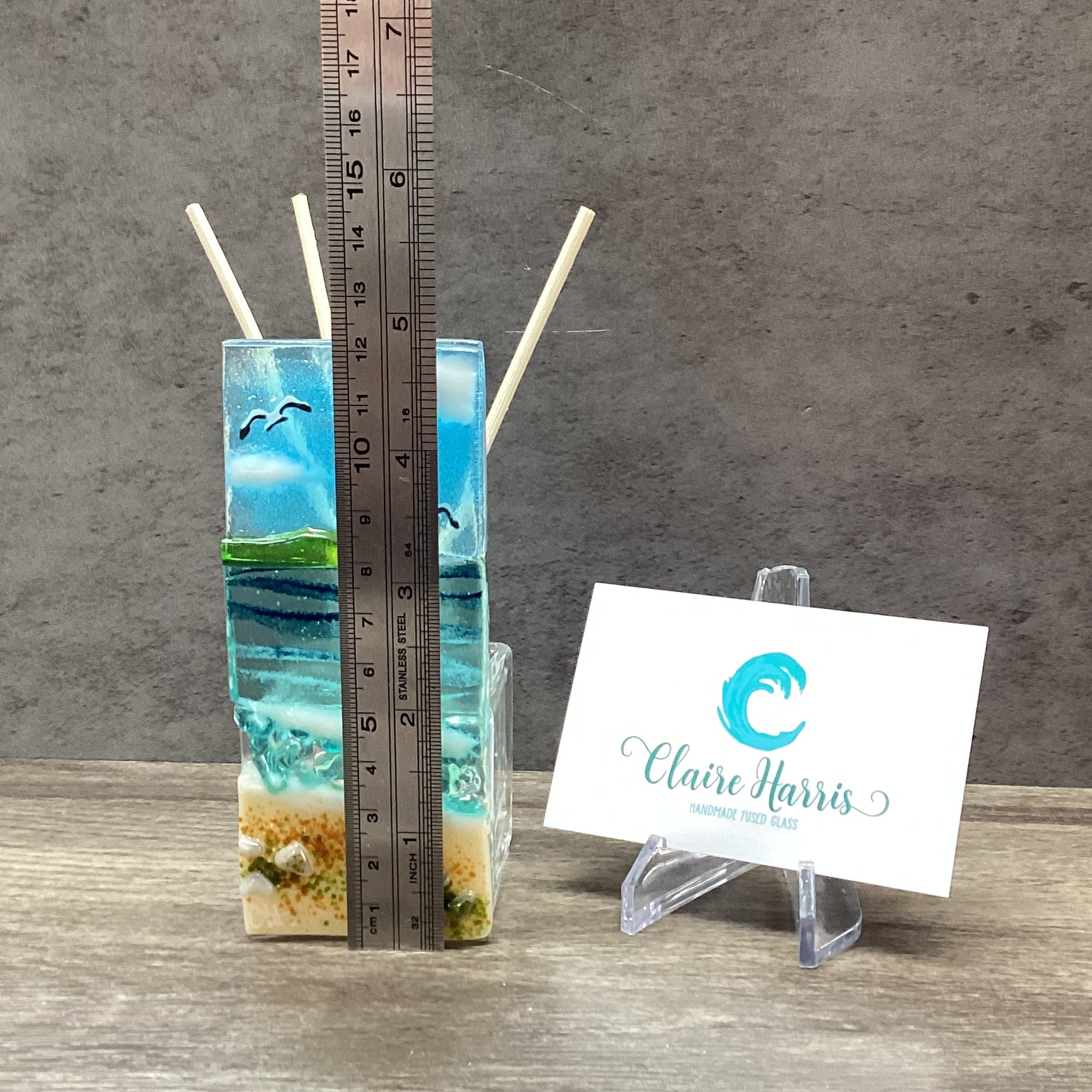 Handmade Fused Glass Reed Diffuser – Sea Scene - Fused Glass By Claire ...