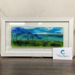 Large Framed Rectangle Agapanthus Scene