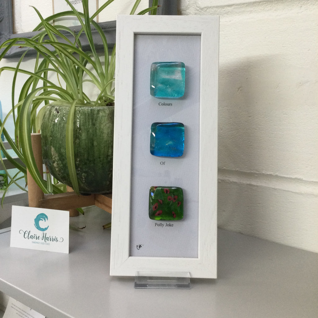 Colours of Polly Joke, Framed Fused Glass artwork