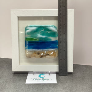 Square Framed Fused Glass Sea Scene