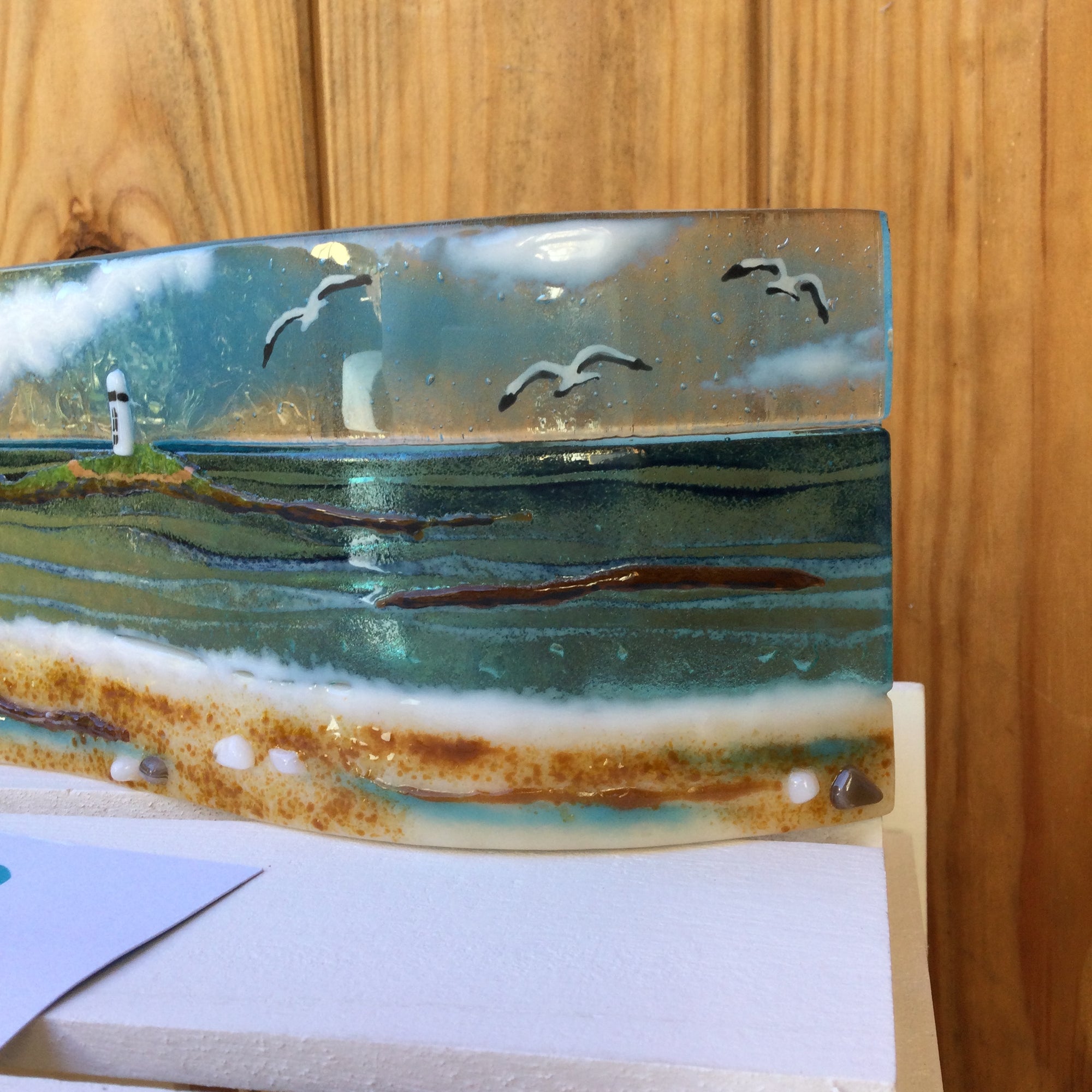 Limited Edition Large Freestanding Wave - Godrevy Lighthouse