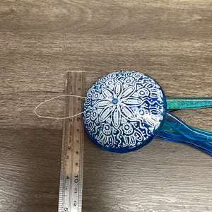 Fused Glass Patterned Jellyfish Hanger Turquoise