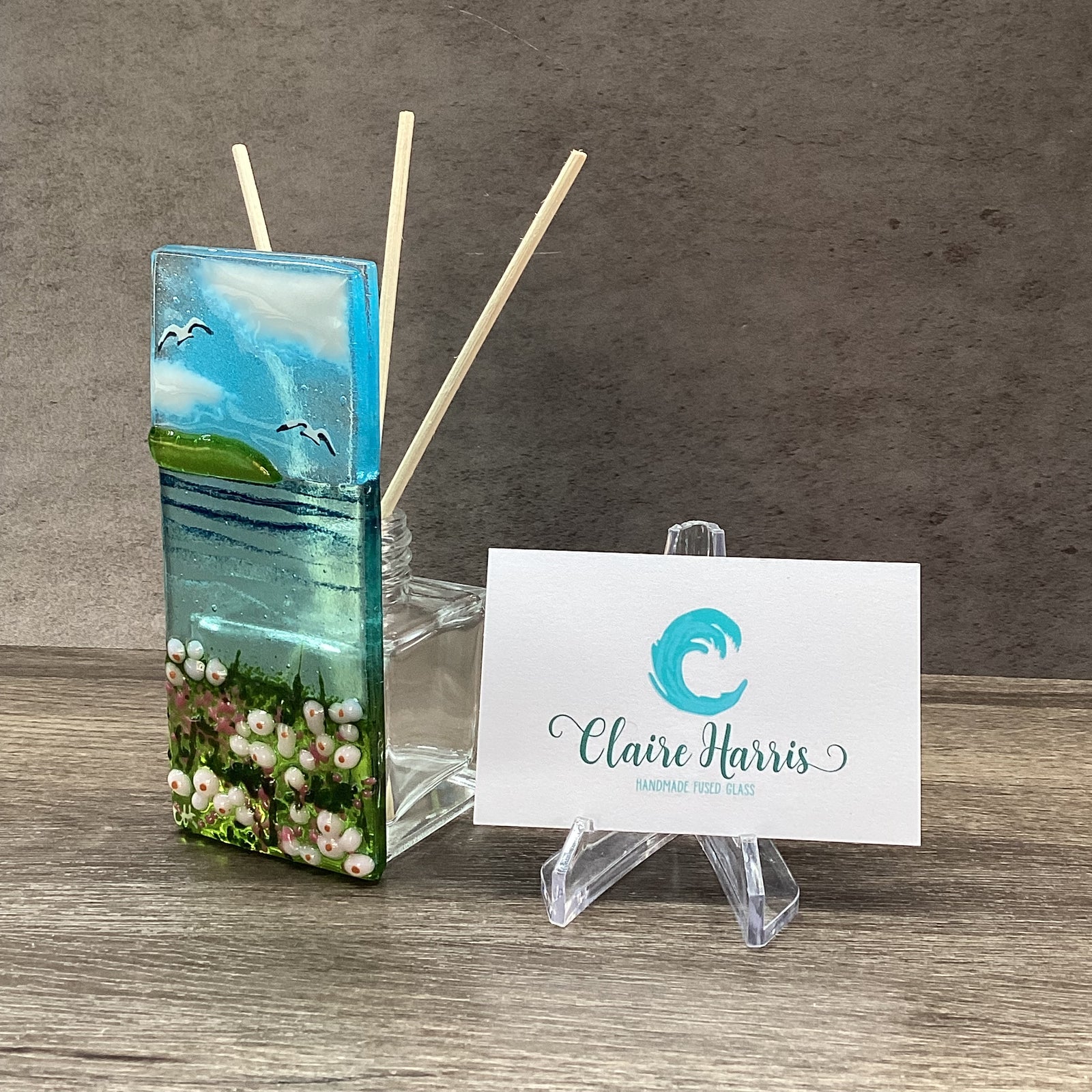 Fused Glass Reed Diffuser - Sea Pinks