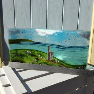 Jumbo Freestanding Wave - Sea Scene with Engine House