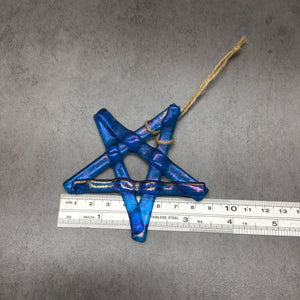 Fused Glass Star Hanger - Turquoise