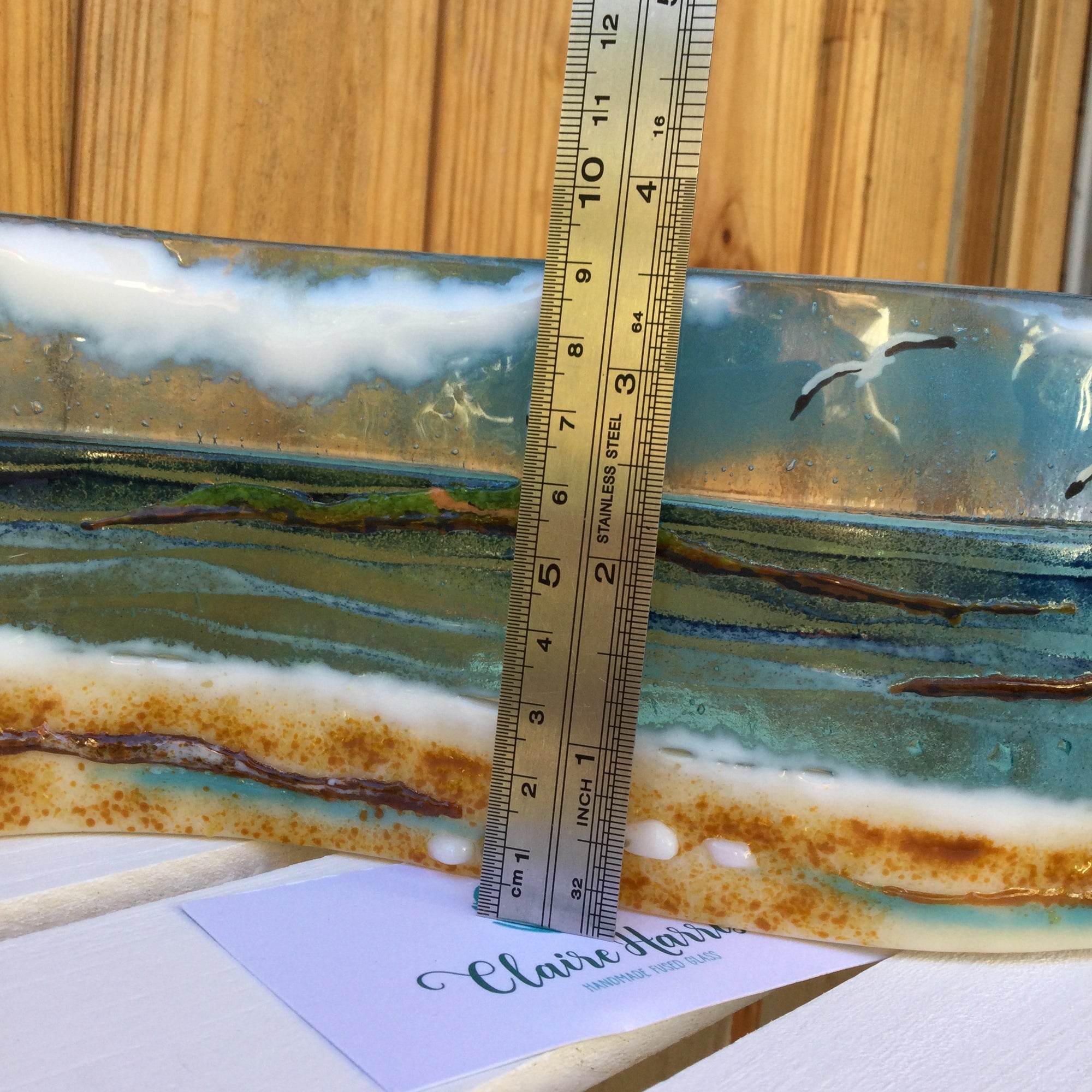 Limited Edition Large Freestanding Wave - Godrevy Lighthouse