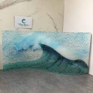 Jumbo Freestanding Wave- Light Aqua Crashing Wave