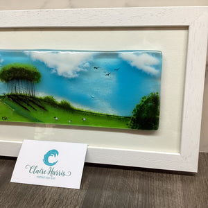 Large Framed Rectangle Nearly Home Trees