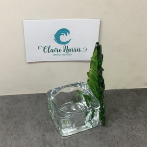 Fused Glass Green Fir Tree, Christmas Tree with Glass Tea Light Holder