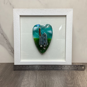 Fused Glass Framed Engine House Conical Heart
