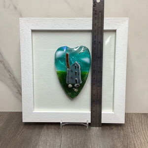 Fused Glass Framed Engine House Conical Heart