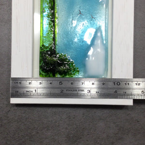 Regular size Framed Nearly Home Trees, rectangle framed fused glass