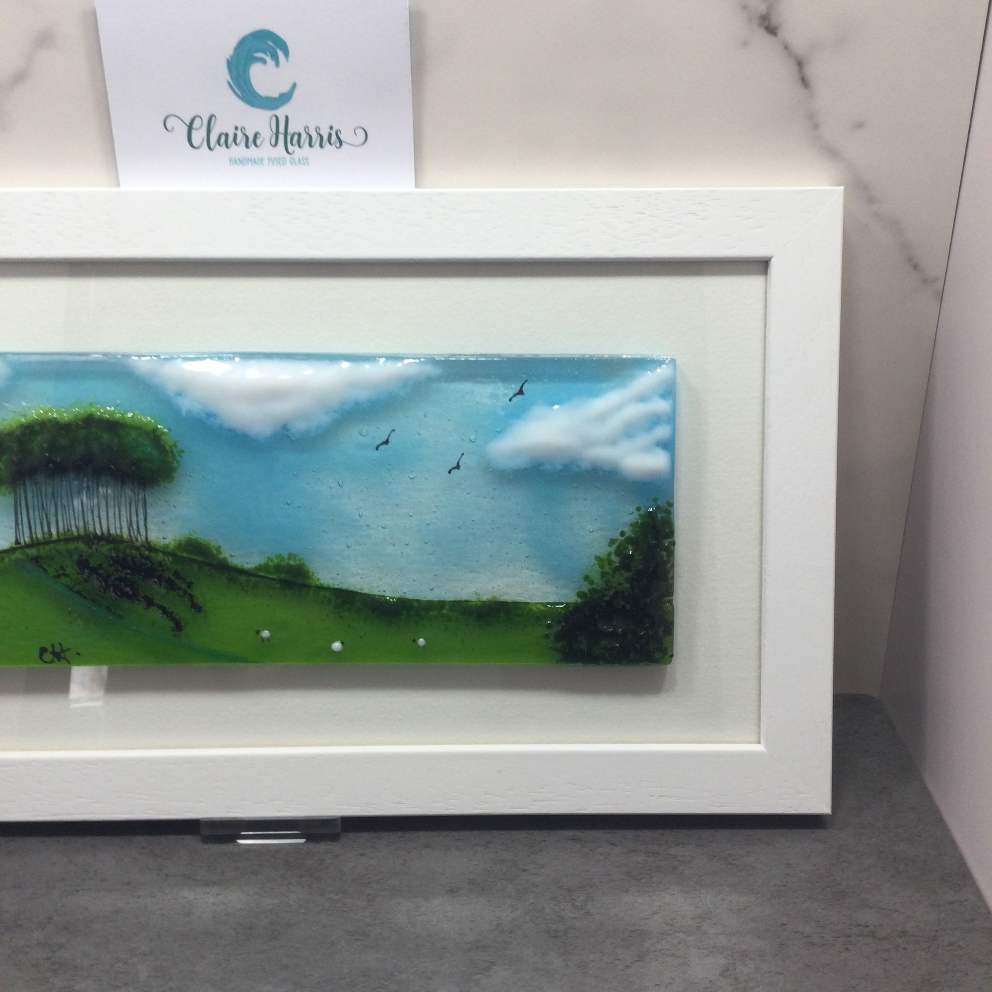 Large Framed Rectangle Nearly Home Trees