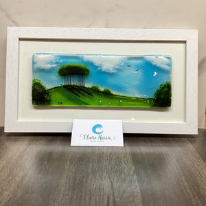 Large Framed Rectangle Nearly Home Trees